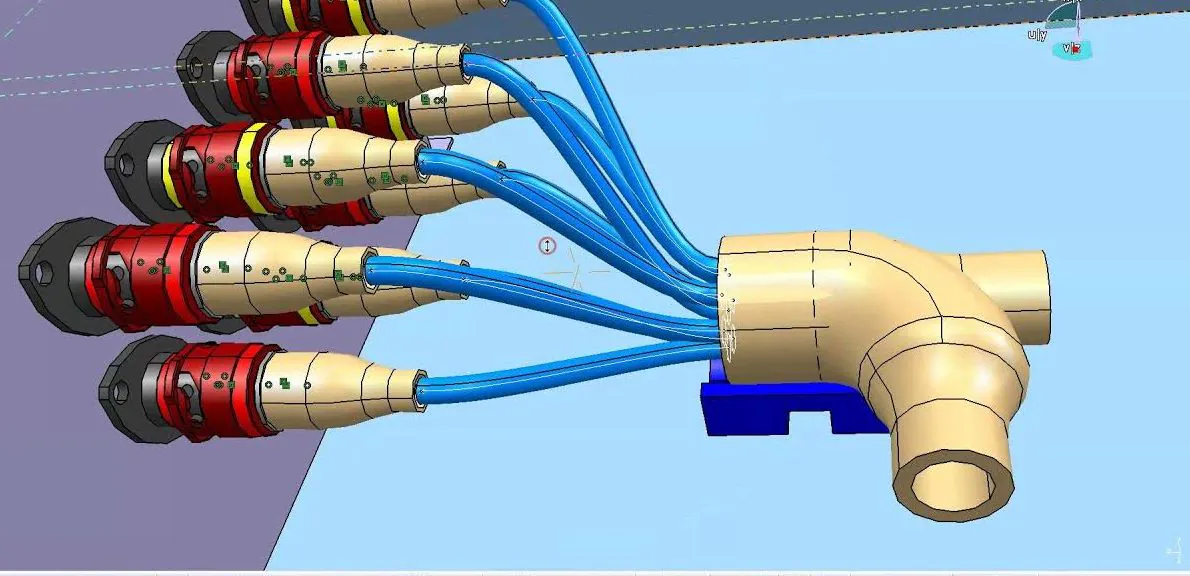 3D wiring harness with connectors designed by Contrive Engineering